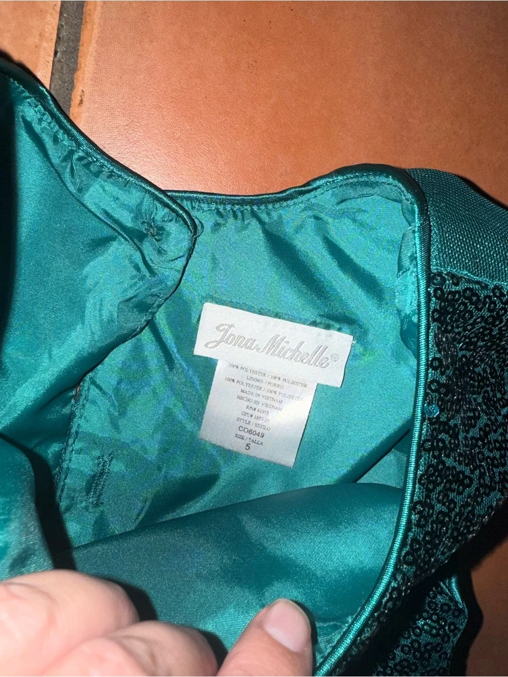 Jona Michelle Teal Sequin Bodice & Tulle Party Dress